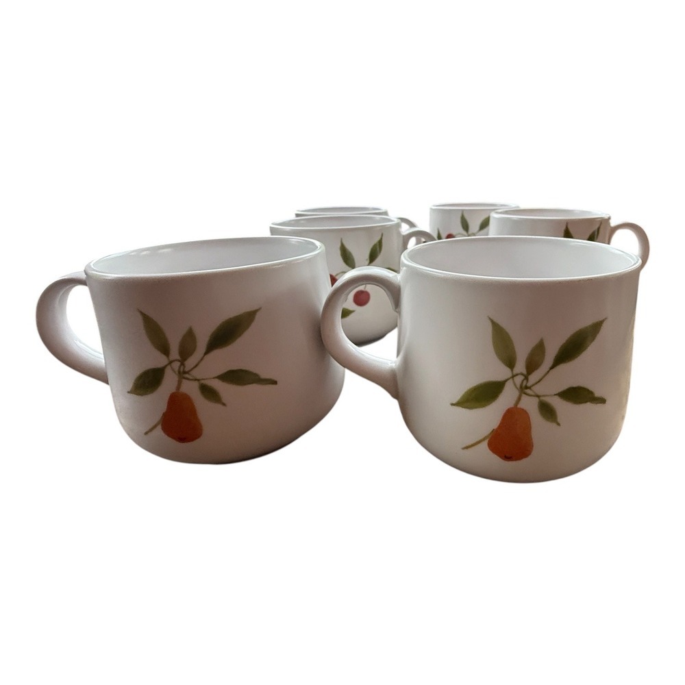 Noritake Progression Berries N Such 9070 Mugs Set of 6 Japan Fruit Pattern